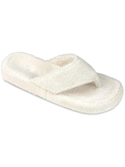 Shop Acorn New Spa Womens Plush Comfort Thong Slippers In White
