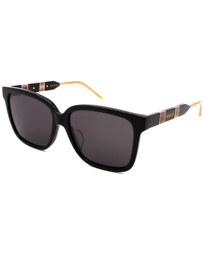 Shop Gucci Unisex Gg0599sa 56mm Sunglasses In Black