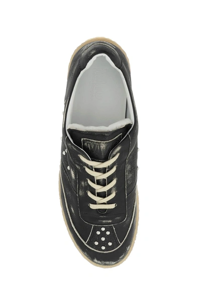 Shop Mm6 Maison Margiela Leather Low Top Sneakers