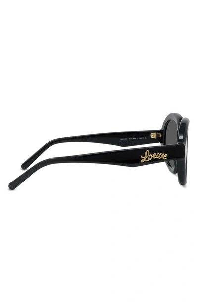 Shop Loewe Curvy 49mm Pilot Sunglasses In Shiny Black / Smoke