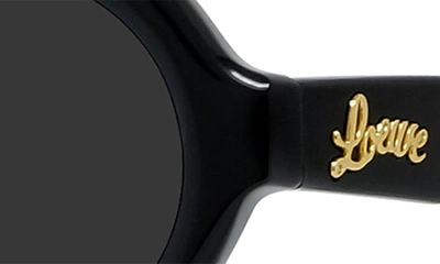 Shop Loewe Curvy 49mm Pilot Sunglasses In Shiny Black / Smoke