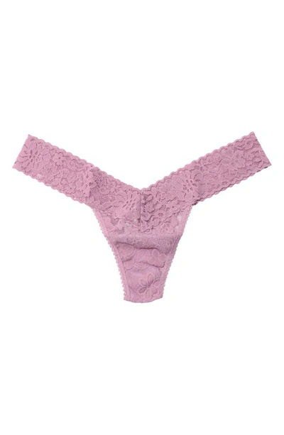Shop Hanky Panky Daily Lace Low Rise Thong In Orchid