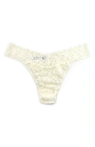Shop Hanky Panky Original Rise Lace Thong In Marshmallow