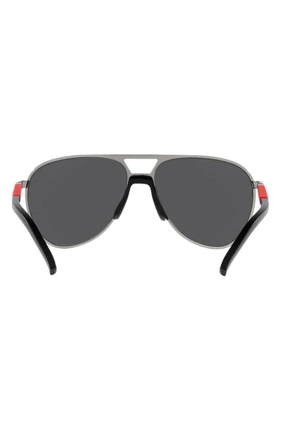 Shop Prada Linea Rossa 59mm Mirrored Pilot Sunglasses In Gunmetal