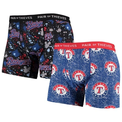 Shop Pair Of Thieves Royal/black Texas Rangers Super Fit 2-pack Boxer Briefs Set