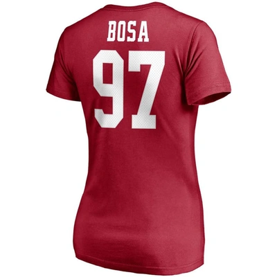 Shop Fanatics Branded Nick Bosa Scarlet San Francisco 49ers Player Icon Name & Number V-neck T-shirt