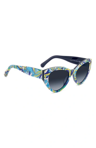 Shop Kate Spade Paisleigh 55mm Gradient Cat Eye Sunglasses In Blue Pattern/ Grey