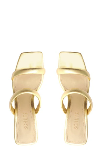 Shop Schutz Ully Slide Sandal In Ouro Claro Orch