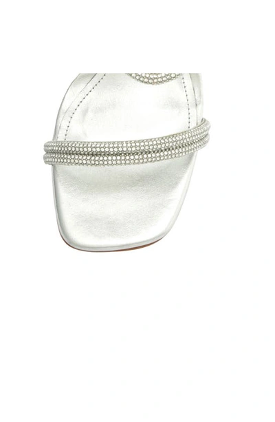 Shop Schutz Arabella Glam Embellished Slide Sandal In Cristal/ Prata