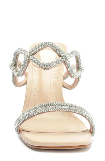 Shop Schutz Arabella Glam Embellished Slide Sandal In Cristal/ Sweet Rose