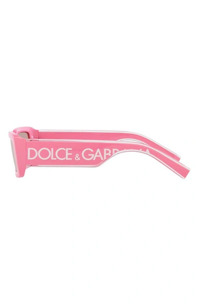 Shop Dolce & Gabbana 53mm Rectangular Sunglasses In Pink