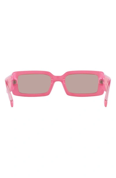 Shop Dolce & Gabbana 53mm Rectangular Sunglasses In Pink