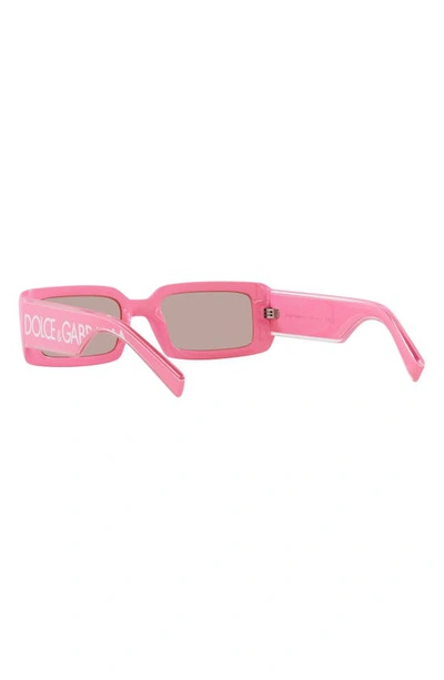 Shop Dolce & Gabbana 53mm Rectangular Sunglasses In Pink