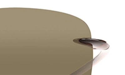 Maui Jim Lighthouse 65mm Polarized Rectangle Sunglasses In Rootbeer