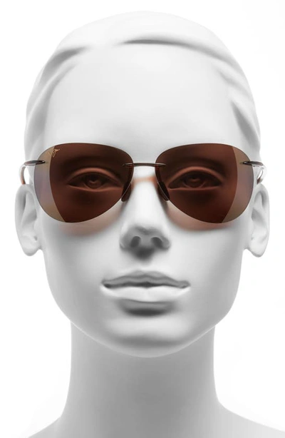 Maui Jim Sugar Beach 62mm Polarized Round Sunglasses In Rootbeer