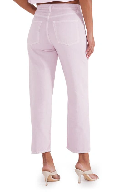 Shop Etica Ética Tyler High Waist Straight Leg Ankle Jeans In Orchid Ice