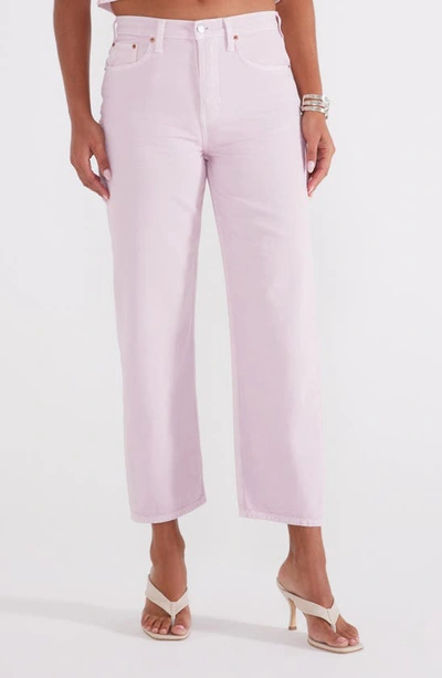 Shop Etica Ética Tyler High Waist Straight Leg Ankle Jeans In Orchid Ice