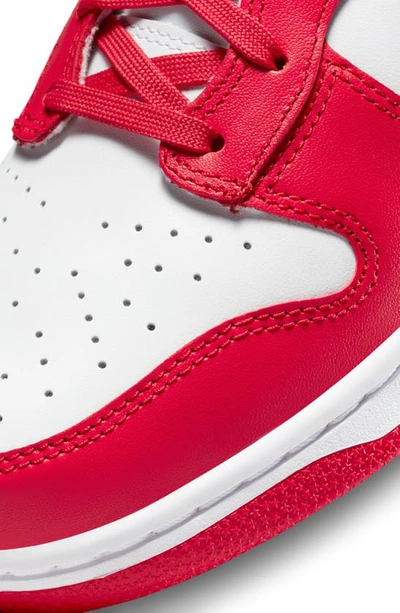 Shop Nike Dunk Hi Retro Basketball Shoe In White/ University Red