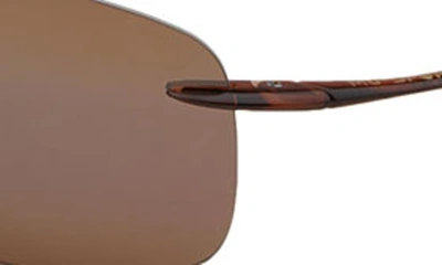 Shop Maui Jim Breakwall 63mm Polarized Rectangular Sunglasses In Root Beer