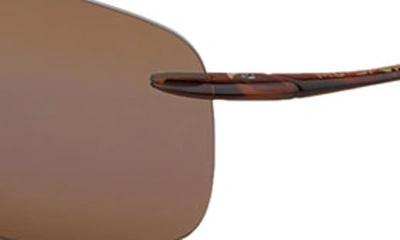 Maui Jim Breakwall 63mm Polarized Rectangular Sunglasses In Root Beer