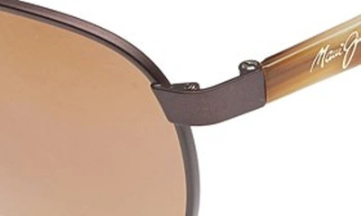 Shop Maui Jim Castles Polarizedplus®2 61mm Aviator Sunglasses In Matte Chocolate