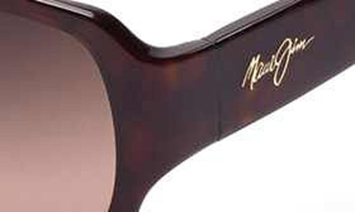 Shop Maui Jim Nalani 61mm Polarized Square Sunglasses In Dark Tortoise