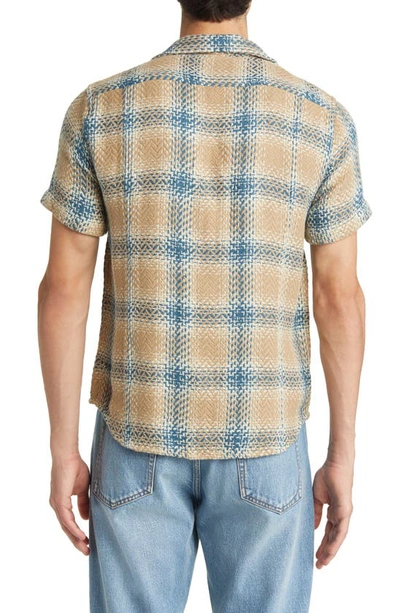 Shop Corridor Acid Plaid Short Sleeve Cotton Button-up Shirt In Taupe Plaid
