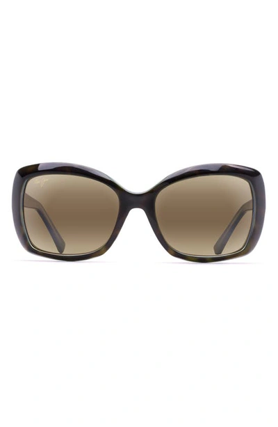 MAUI JIM MAUI JIM ORCHID 56MM POLARIZEDPLUS2® SQUARE SUNGLASSES H735-10P