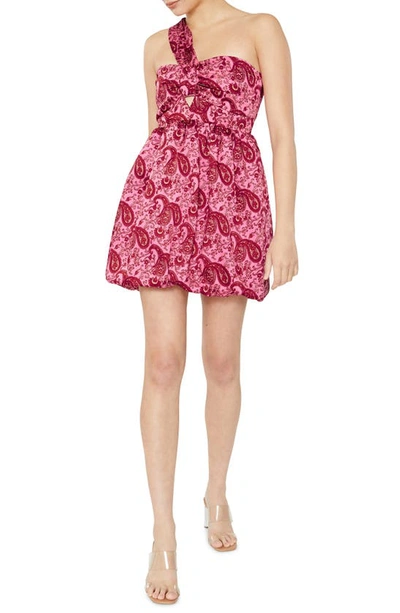 Shop Likely Alyssa Print Tie Waist Shirtdress In Orchid/ Red Multi