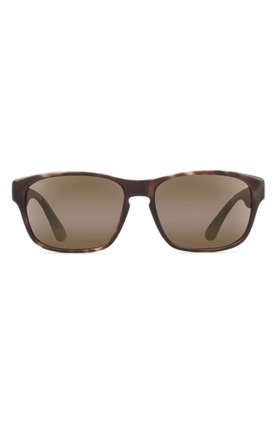 Shop Maui Jim Mixed Plate 58mm Polarized Rectangular Sunglasses In Matte Tortoise/ Bronze