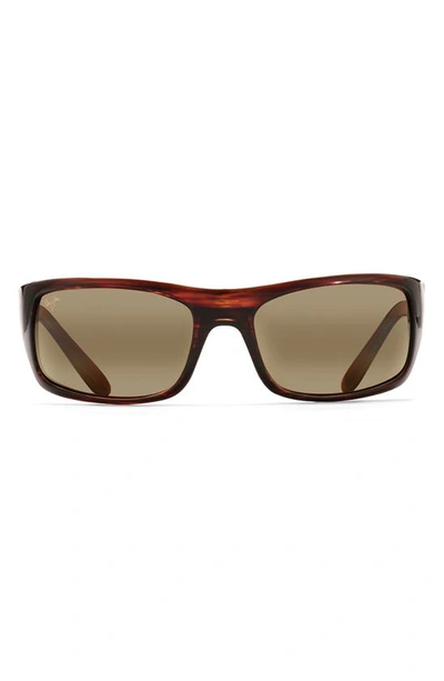 Shop Maui Jim Peahi 65mm Polarized Sport Sunglasses In Tortoise / Hcl Bronze Lens