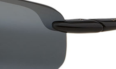 Shop Maui Jim Ho'okipa Polarizedplus®2 63mm Rectangle Sunglasses In Black