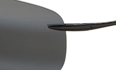 Shop Maui Jim Breakwall 63mm Polarized Rectangle Sunglasses In Black Gloss