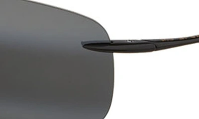 Maui Jim Breakwall 63mm Polarized Rectangle Sunglasses In Black Gloss