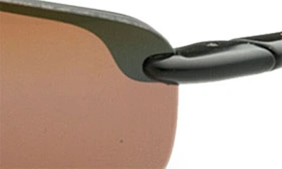 Shop Maui Jim Ho'okipa 63mm Polarizedplus®2 Rectangular Sunglasses In Black