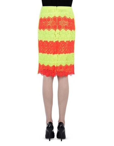 Shop Moschino Knee-length-skirt In Acid Green