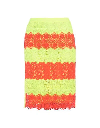 Shop Moschino Knee-length-skirt In Acid Green