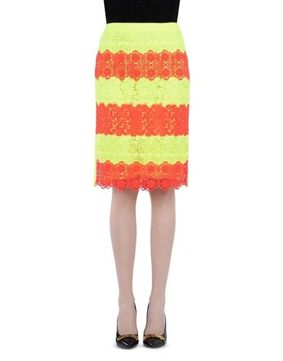 Shop Moschino Knee-length-skirt In Acid Green