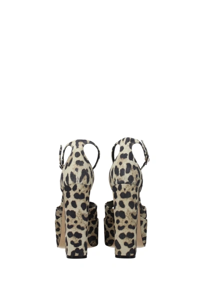 Shop Paris Texas Sandals Tatiana Suede Beige Leopard