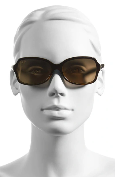 Maui Jim Cloud Break 56mm Polarizedplus2® Sunglasses In Tortoise Peacock/ Blue/ Bronze