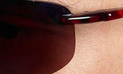 Shop Maui Jim Ho'okipa 63mm Polarizedplus®2 Rectangular Sunglasses In Tortoise