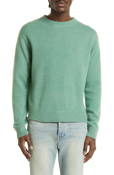 Shop The Elder Statesman Gender Inclusive Simple Cashmere Sweater In Juniper