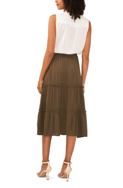 Shop Vince Camuto Tiered Maxi Skirt In Olive