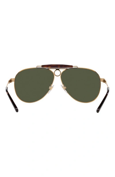 Shop Ralph Lauren 61mm Aviator Sunglasses In Antiq Cop