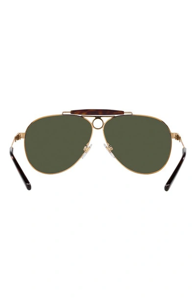 Polo Ralph Lauren 61mm Aviator Sunglasses In Antiq Cop