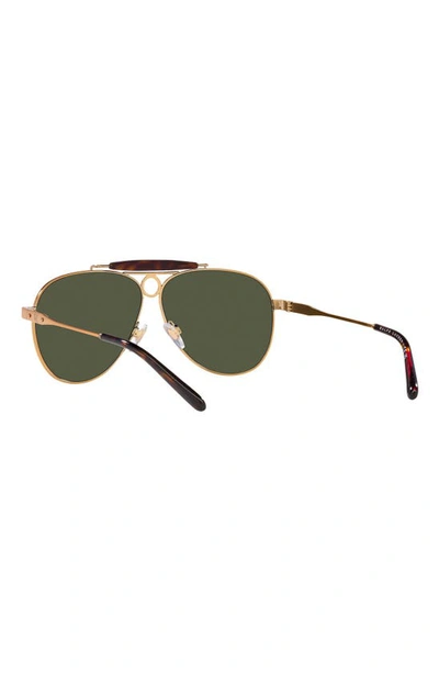 Shop Ralph Lauren 61mm Aviator Sunglasses In Antiq Cop