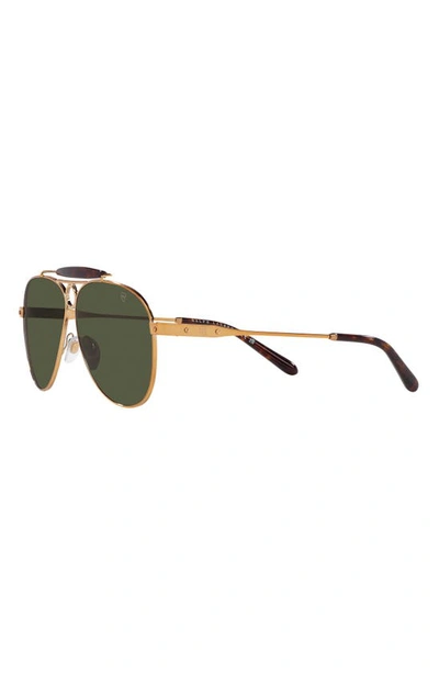 Shop Ralph Lauren 61mm Aviator Sunglasses In Antiq Cop