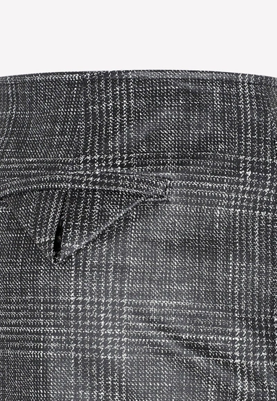 Bottega Veneta Stylish Black Printed Leather Midi Skirt For Women From Ss23 Collection In Gray