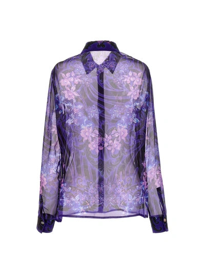 Shop Versace Barocco Shirt, Blouse Purple