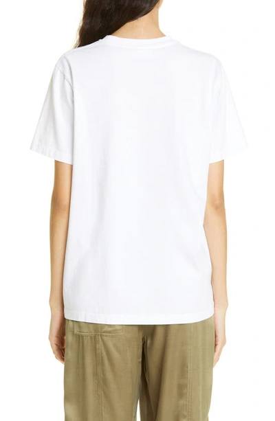 Shop Ganni Ombré Organic Cotton Graphic T-shirt In Bright White